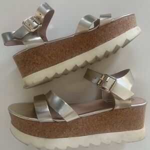 Gold Platform Sandals by Steve Madden